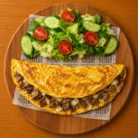 Kavurmalı Kaşarlı Omlet